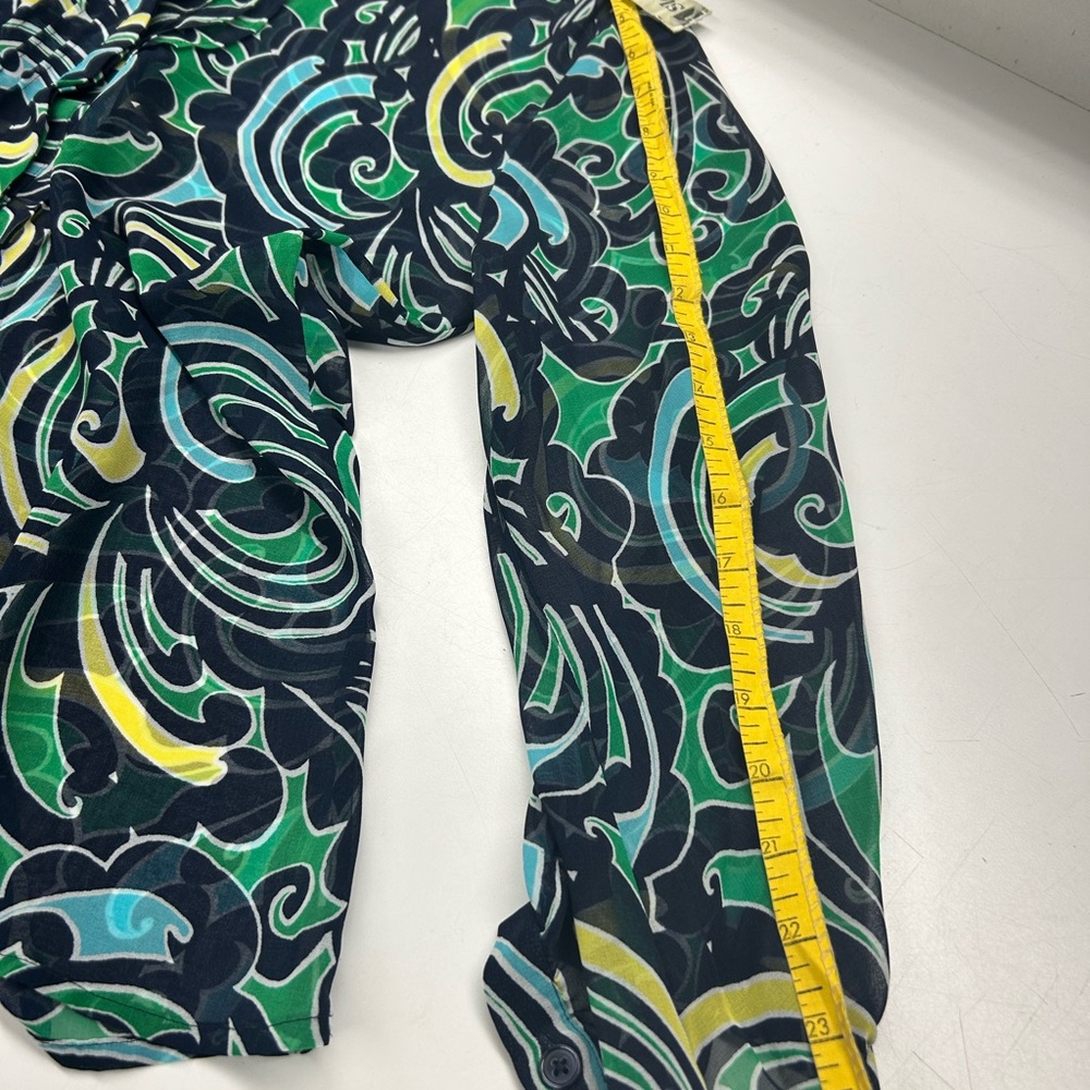 Banana Republic Swirl Pattern Blouse in Green and Blue - Picture 8 of 8